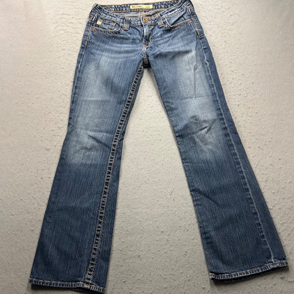 Big Star Casey Low Rise Fit Blue Jeans Womens Size 28R Stretch Denim 1815